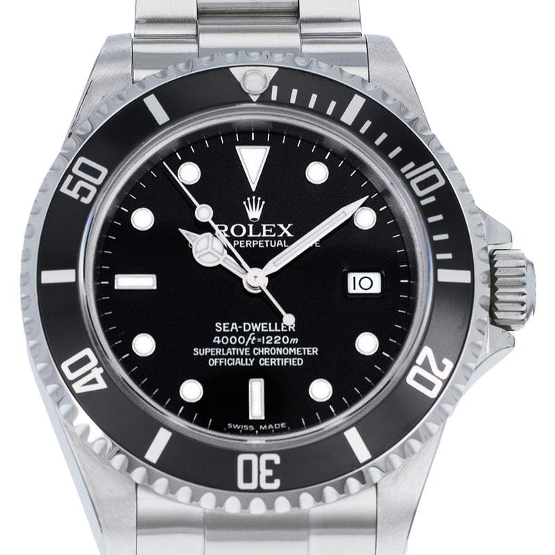 Montre d'occasion ROLEX Sea-Dweller 4000 homme mouvement automatique certifié (cosc) bracelet acier - vue D1