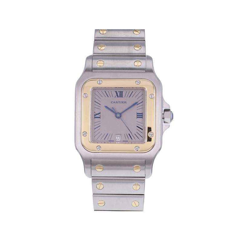 Montre d'occasion CARTIER Santos Galbée Grand Modèle homme quartz bracelet or jaune 750/000 et acier - vue 1