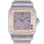 Montre d'occasion CARTIER Santos Galbée Grand Modèle homme quartz bracelet or jaune 750/000 et acier - vue D1