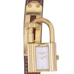 Montre d'occasion HERMES Kelly Lock femme quartz bracelet cuir cresus - vue D1