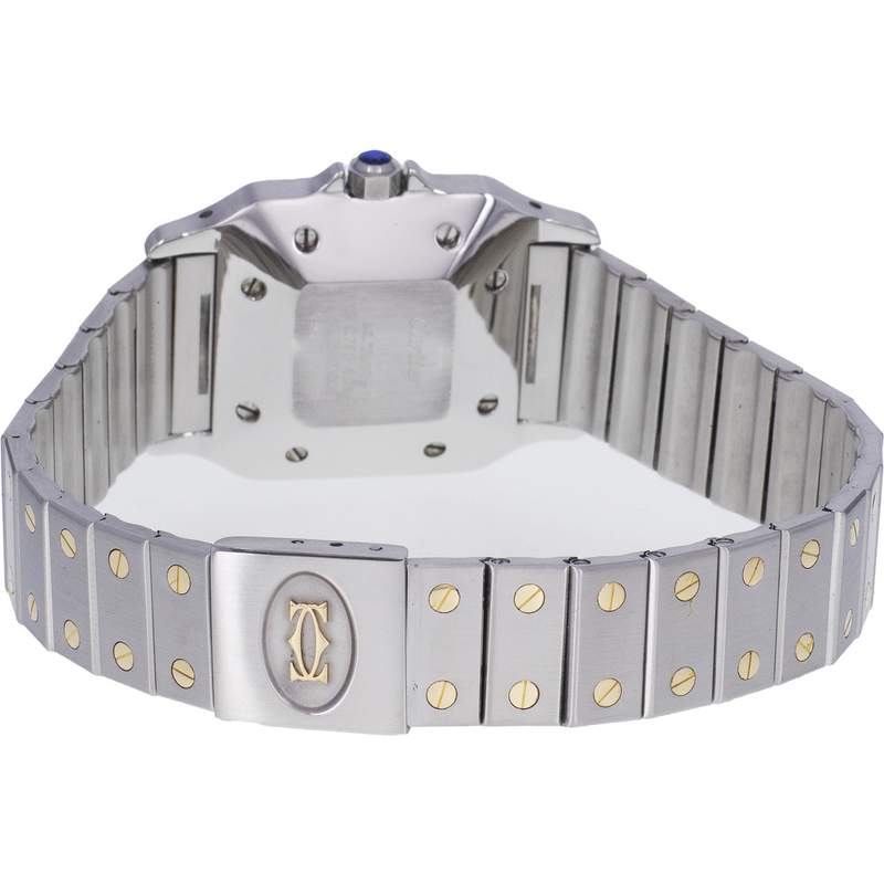 Montre d'occasion CARTIER Santos Carrée mixte automatique bracelet or jaune 750/000 et acier - vue 3