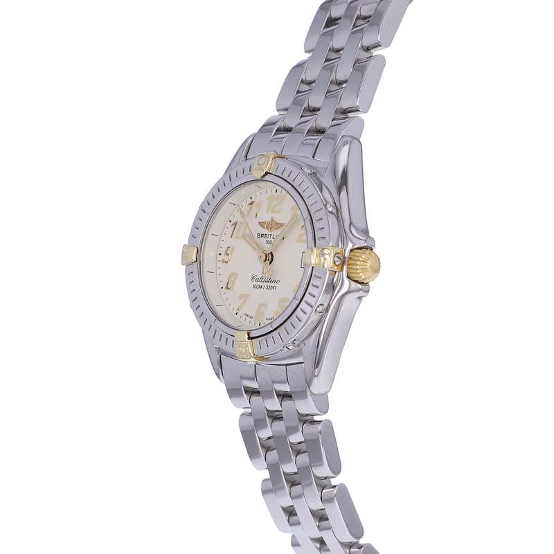 Montre d'occasion BREITLING Callistino femme quartz bracelet acier - vue D2