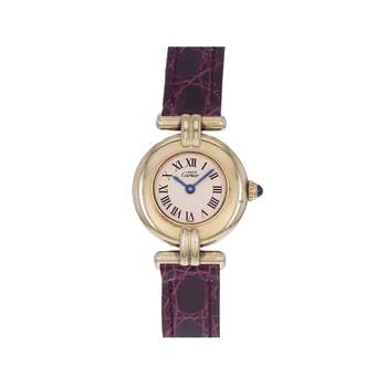 Montre d'occasion CARTIER Must Colisée femme quartz bracelet cuir cresus
