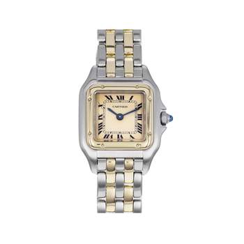 Montre d'occasion CARTIER Panthère PM femme quartz bracelet or jaune 750/000 et acier