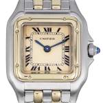 Montre d'occasion CARTIER Panthère PM femme quartz bracelet or jaune 750/000 et acier - vue D1