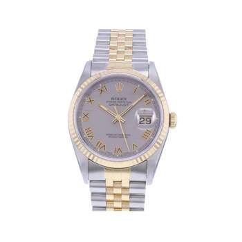 Montre d'occasion ROLEX DateJust 36 homme mouvement automatique certifié (cosc) bracelet or jaune 750/000 et acier