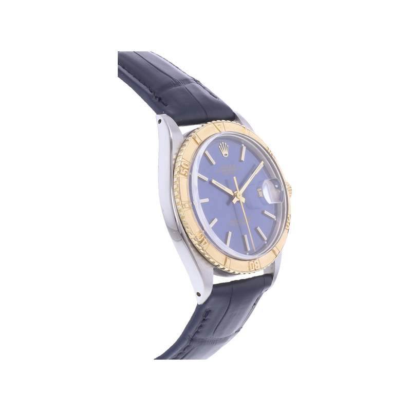Montre d'occasion ROLEX DateJust Turn-O-Graph homme mouvement automatique certifié (cosc) bracelet cuir cresus - vue 2