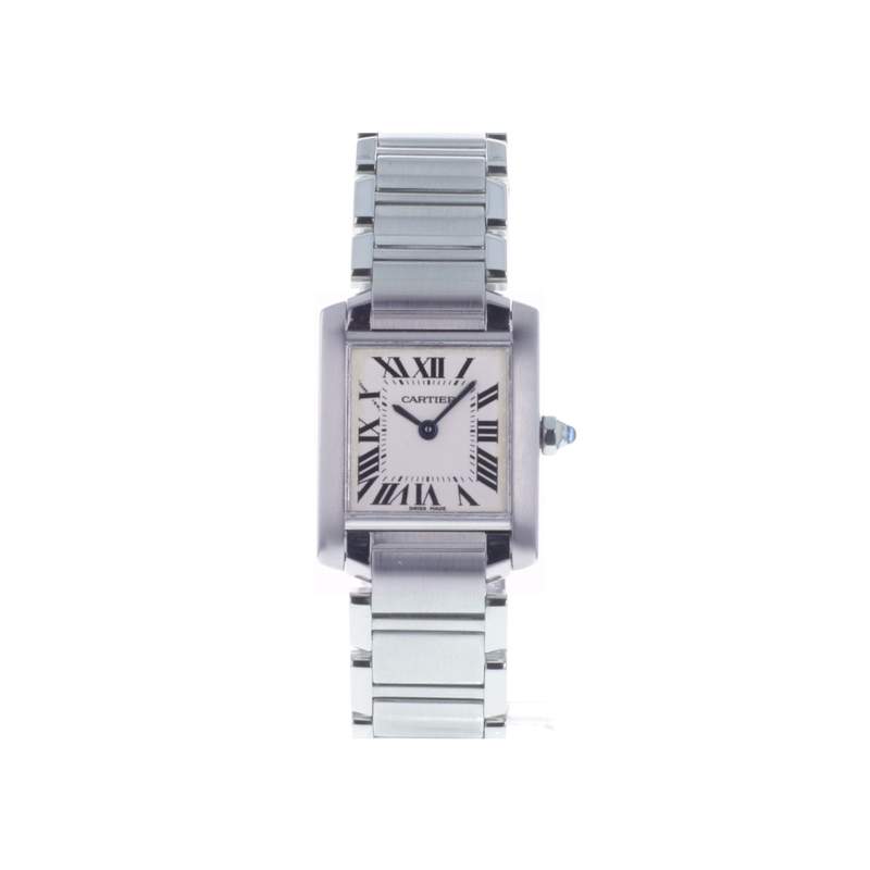 Montre d'occasion CARTIER Tank Française 20mm femme quartz bracelet acier - vue 1