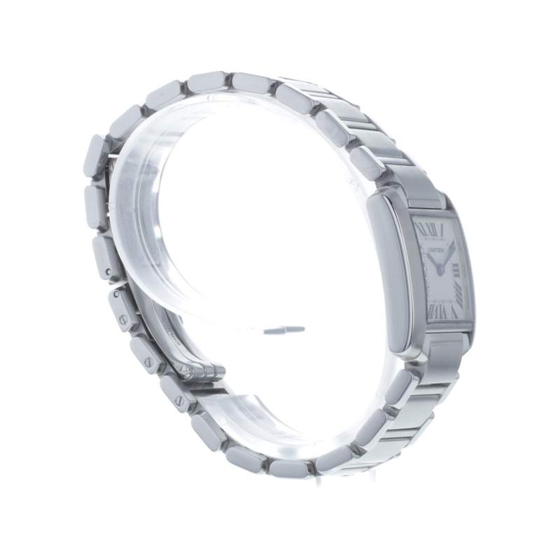 Montre d'occasion CARTIER Tank Française 20mm femme quartz bracelet acier - vue 2