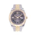 Montre d'occasion ROLEX DateJust 41 Wimbledon homme mouvement automatique certifié (cosc) bracelet or jaune 750/000 et acier - vue 1