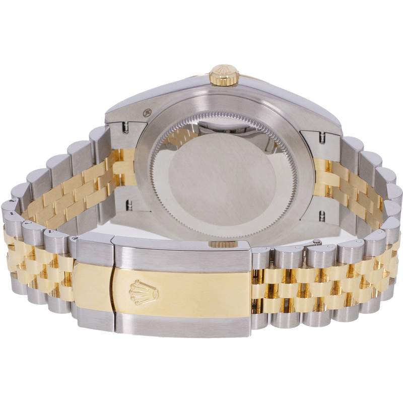 Montre d'occasion ROLEX DateJust 41 Wimbledon homme mouvement automatique certifié (cosc) bracelet or jaune 750/000 et acier - vue 3