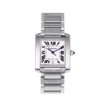 Montre d'occasion CARTIER Tank Française 28mm mixte automatique bracelet acier