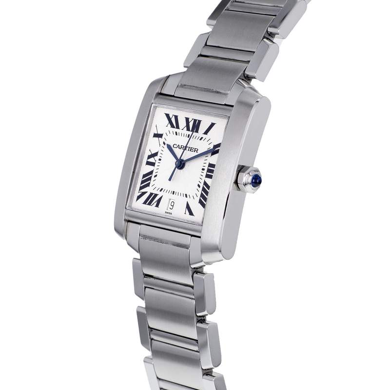 Montre d'occasion CARTIER Tank Française 28mm mixte automatique bracelet acier - vue D2