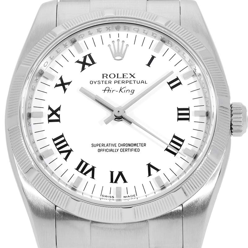 Montre d'occasion ROLEX Air King mixte mouvement automatique certifié (cosc) bracelet acier - vue D1