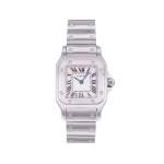 Montre d'occasion CARTIER Santos Galbée femme quartz bracelet acier - vue 1