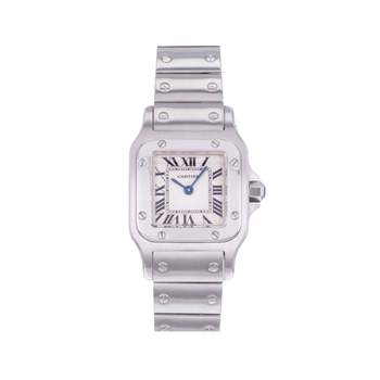 Montre d'occasion CARTIER Santos Galbée femme quartz bracelet acier
