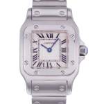 Montre d'occasion CARTIER Santos Galbée femme quartz bracelet acier - vue D1