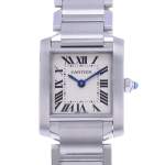 Montre d'occasion CARTIER Tank Française 20mm femme quartz bracelet acier - vue D1