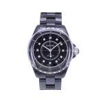 Montre d'occasion CHANEL J12 38 mm Index diamants femme automatique bracelet céramique - vue 1