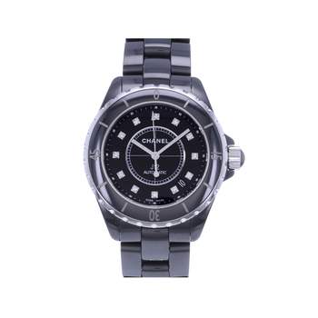 Montre d'occasion CHANEL J12 38 mm Index diamants femme automatique bracelet céramique