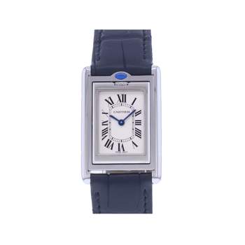 Montre d'occasion CARTIER Tank Basculante mixte quartz bracelet cuir cresus