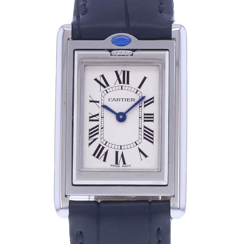 Montre d'occasion CARTIER Tank Basculante mixte quartz bracelet cuir cresus - vue D1