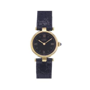 Montre d'occasion CARTIER Must Vendôme femme quartz bracelet cuir cresus