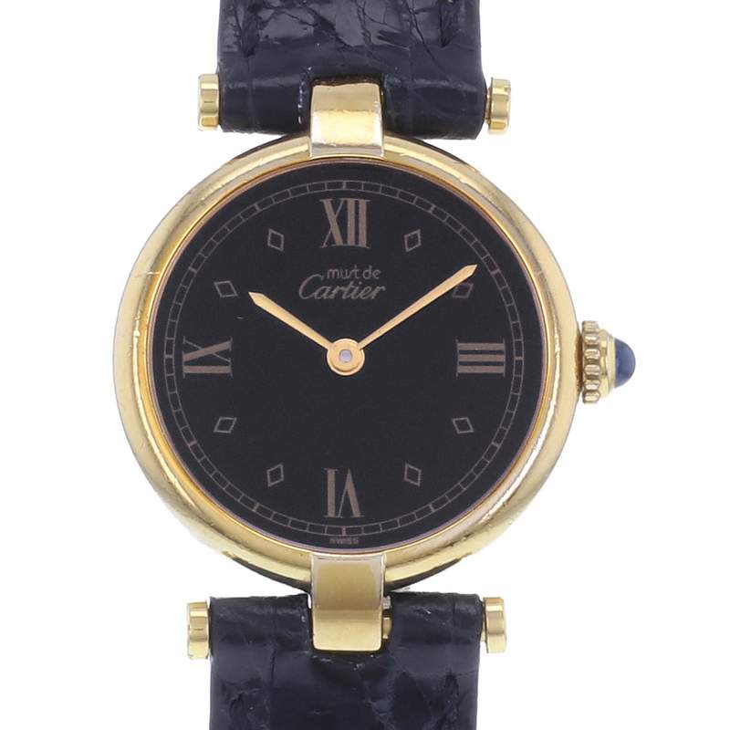 Montre d'occasion CARTIER Must Vendôme femme quartz bracelet cuir cresus - vue D1