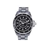 Montre d'occasion CHANEL J12 38 mm Index diamants femme automatique bracelet céramique - vue 1