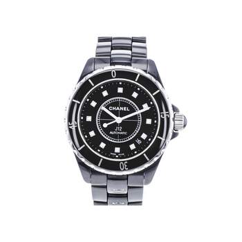 Montre d'occasion CHANEL J12 38 mm Index diamants femme automatique bracelet céramique
