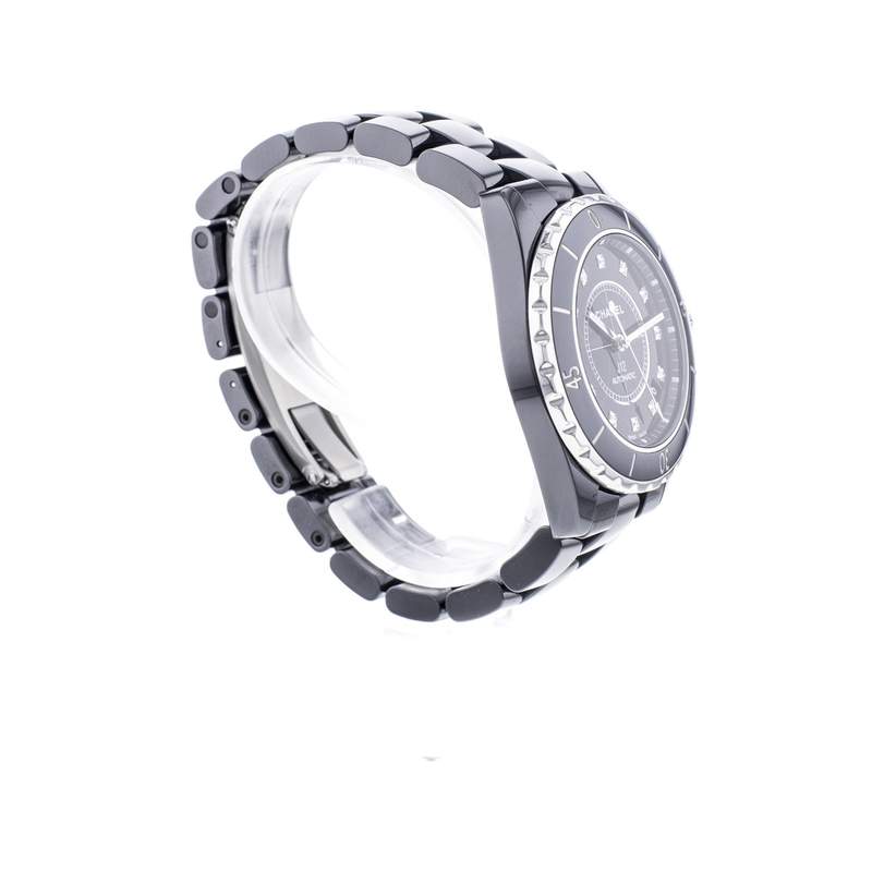 Montre d'occasion CHANEL J12 38 mm Index diamants femme automatique bracelet céramique - vue 2