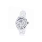 Montre d'occasion CHANEL J12 33 mm Index diamants femme quartz bracelet céramique - vue 4