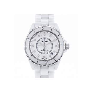 Montre d'occasion CHANEL J12 38 mm Index diamants femme automatique bracelet céramique