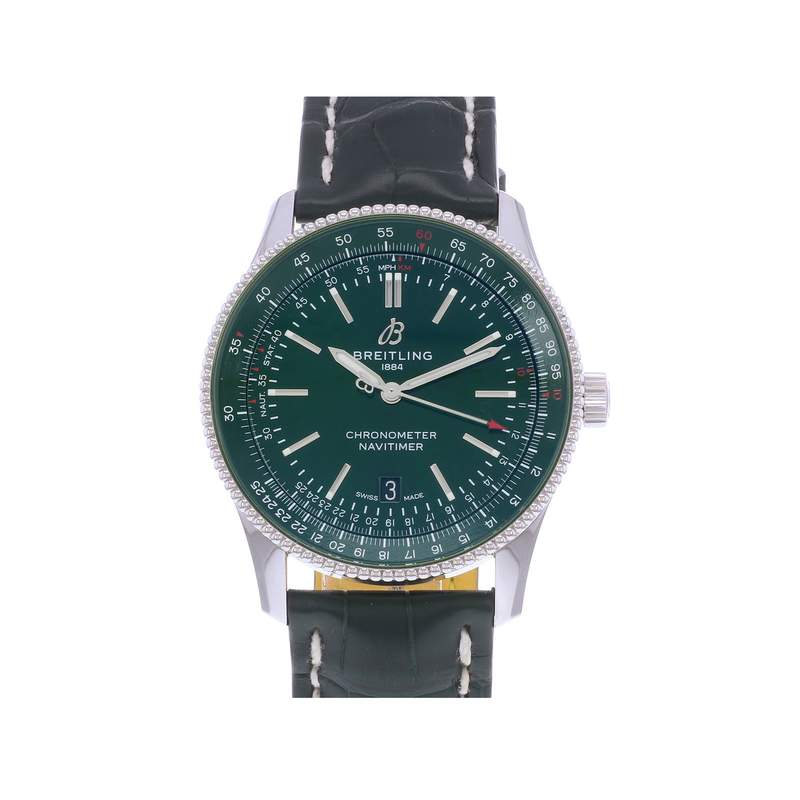 Montre d'occasion BREITLING Navitimer homme mouvement automatique certifié (cosc) bracelet cuir d'origine - vue 1