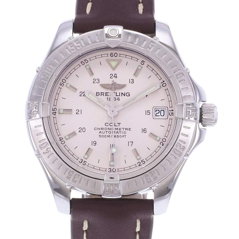 Montre d'occasion BREITLING Colt Automatic homme mouvement automatique certifié (cosc) bracelet cuir cresus - vue D1