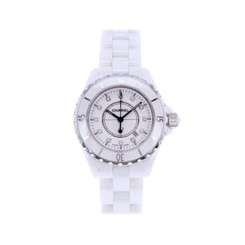 Montre d'occasion CHANEL J12 33 mm Index diamants femme quartz bracelet céramique