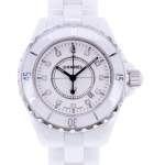 Montre d'occasion CHANEL J12 33 mm Index diamants femme quartz bracelet céramique - vue D1