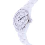 Montre d'occasion CHANEL J12 33 mm Index diamants femme quartz bracelet céramique - vue D2