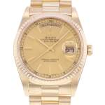 Montre d'occasion ROLEX Day-Date Or jaune homme mouvement automatique certifié (cosc) bracelet or jaune 750/000 - vue D1