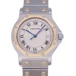 Montre d'occasion CARTIER Santos Octogonale femme quartz bracelet or jaune 750/000 et acier - vue D1