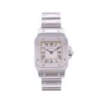 Montre d'occasion CARTIER Santos Galbée femme quartz bracelet acier - vue 1