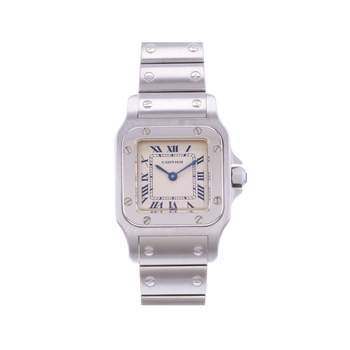Montre d'occasion CARTIER Santos Galbée femme quartz bracelet acier