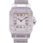 Montre d'occasion CARTIER Santos Galbée femme quartz bracelet acier - vue D1