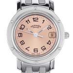Montre d'occasion HERMES Clipper femme quartz bracelet acier - vue D1