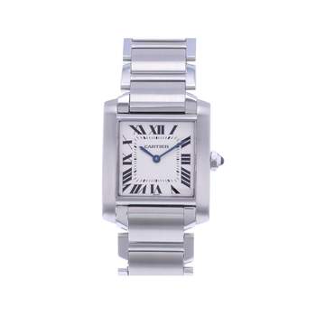 Montre d'occasion CARTIER Tank Française 25mm femme quartz bracelet acier