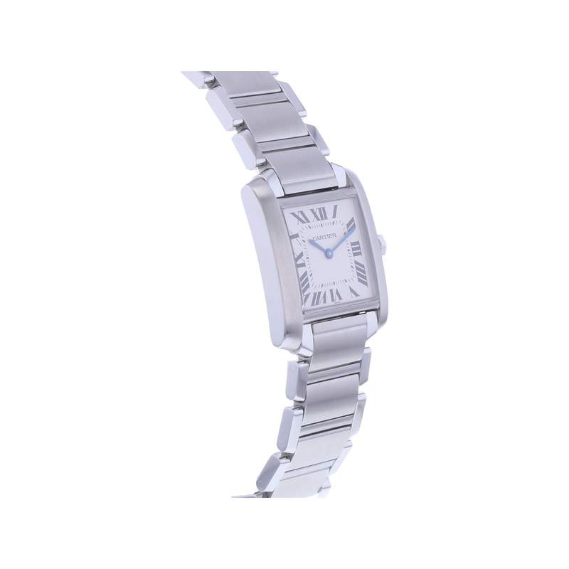 Montre d'occasion CARTIER Tank Française 25mm femme quartz bracelet acier - vue 2