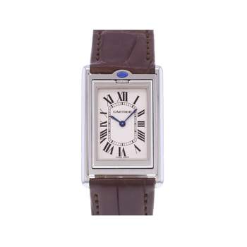 Montre d'occasion CARTIER Tank Basculante Mécanique homme mécanique bracelet cuir cresus