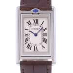 Montre d'occasion CARTIER Tank Basculante Mécanique homme mécanique bracelet cuir cresus - vue D1