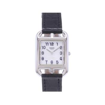 Montre d'occasion HERMES Cape Cod femme quartz bracelet cuir cresus