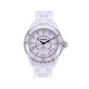 Montre d'occasion CHANEL J12 38 mm Index diamants femme automatique bracelet céramique